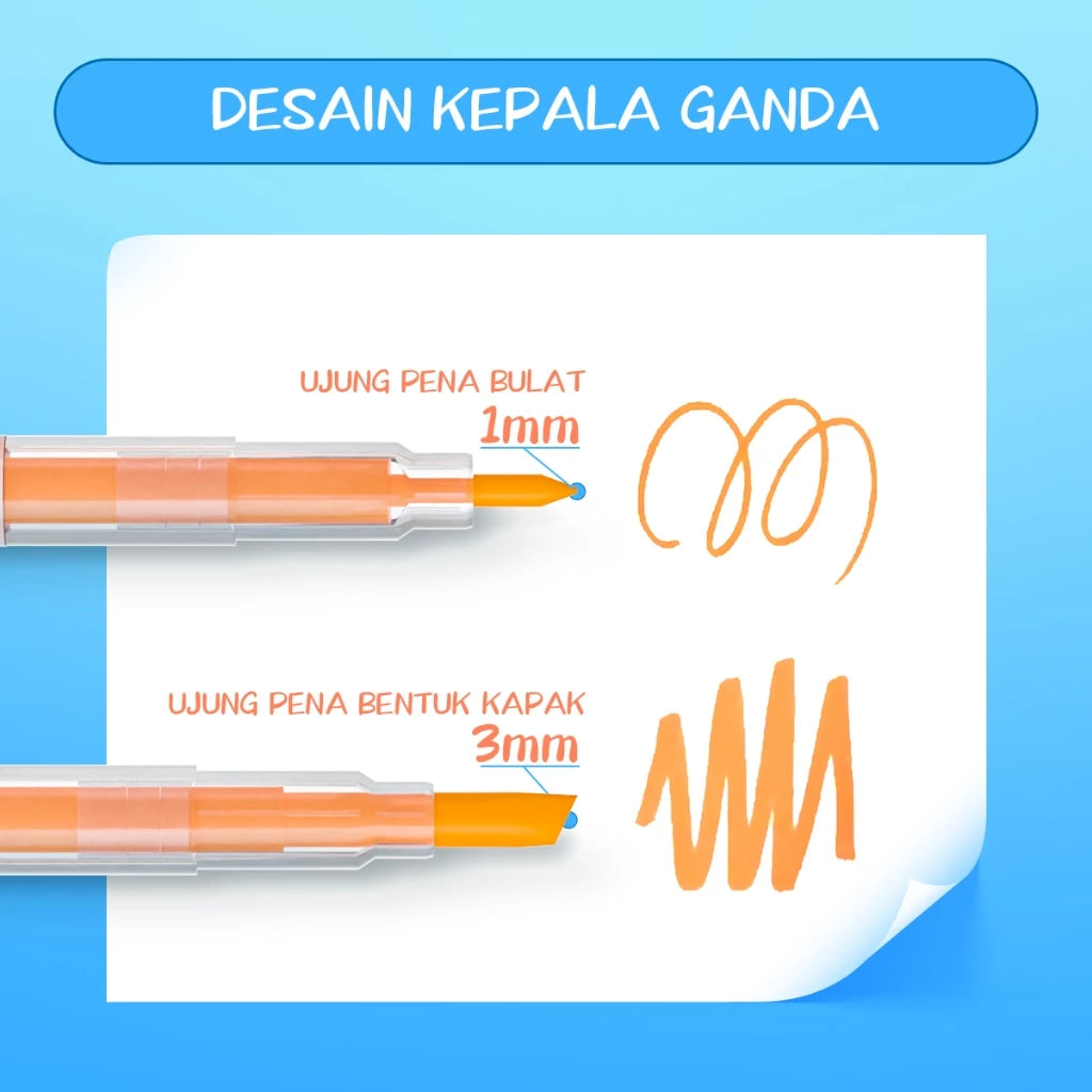HOPTECH Stabilo Pastel 1 Set Highlighter 2 Sided 6 PCS