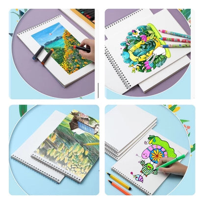 HOPTECH Children's Sketchbook A4 Drawing Book Astronaut Spiral Bound Thick Paper 30 Sheets
