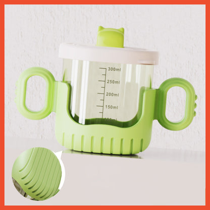 Baby Training Cup 300ml Toddler Drinking Bottle Silicone Straw BPA Free Children's Milk Cup