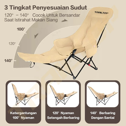 [READY] HOPTECH Folding Beach Chair Footrest Outdoor Portable Relaxing Chair for Picnic &amp; Camping