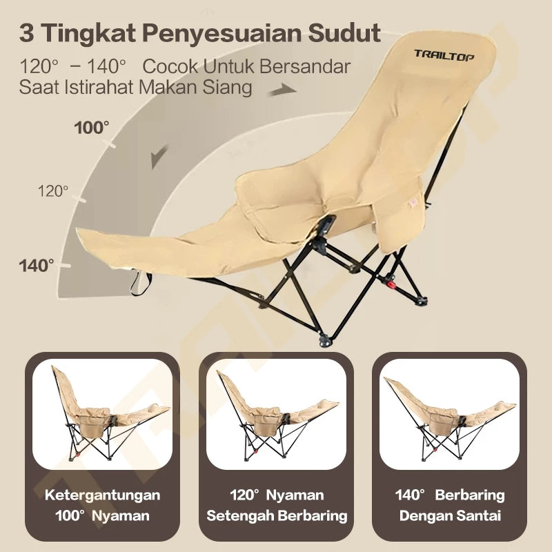 [READY] HOPTECH Folding Beach Chair Footrest Outdoor Portable Relaxing Chair for Picnic &amp; Camping