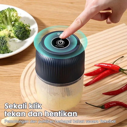 [READY] HOPTECH Mini Chopper Electric Blender Portable 4 Blades 300ml Multifunctional Kitchen Onion Grinder
