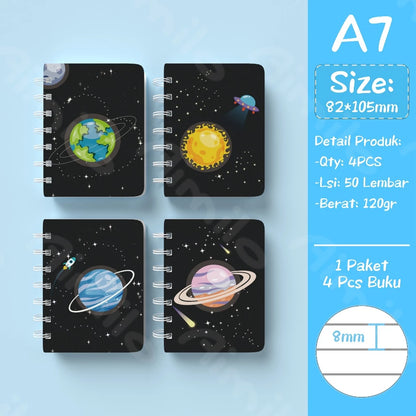 Mini Notebook 1 Pack 4 Pcs Small Scrapbook Note Book Small Note Book 50 Sheets