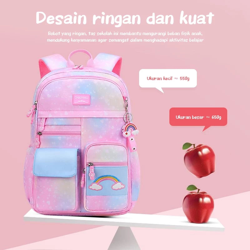 [READY] HOPTECH Girls' School Bags Elementary &amp; Middle School Children's School Bags Large Capacity Waterproof Backpacks Children's Gifts