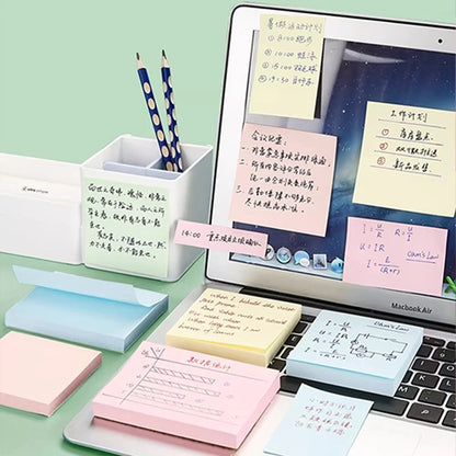 HOPTECH Sticky Notes 4 Colors 7.6×7.6CM Memo Stick Paper Sticky Notes Office Supplies