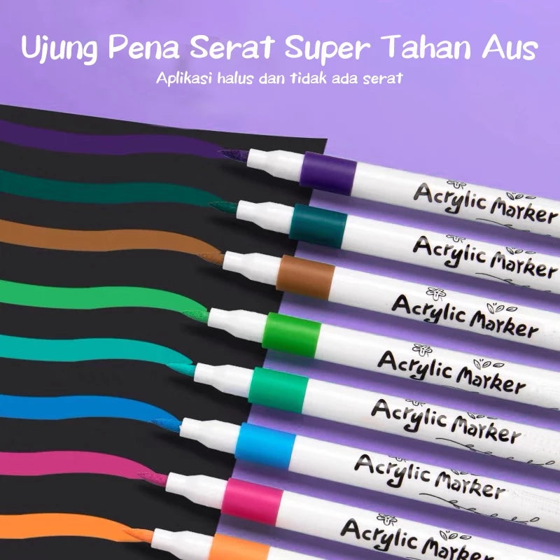 [READY] Hoptech Acrylic Markers Colorful Markers 1 Set DIY Painting Acrylic Markers 48/60/80 Colors