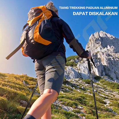 [READY] HOPTECH Trekking Pole Adjustable 65–135cm Folding Mountain Stick for Outdoor Hiking Lightweight