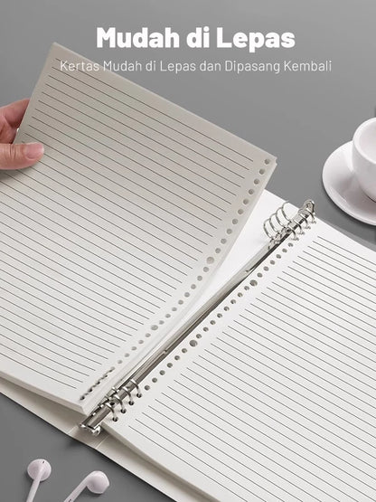 HOPTECH Binder A5/B5 Transparent Aesthetic Binder Book Black and White Korean Aesthetic Notebook