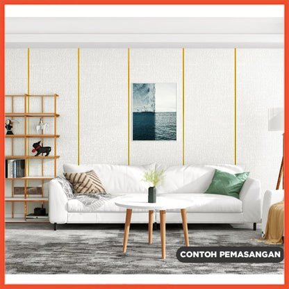 contoh pemasangan wallpaper list gold
