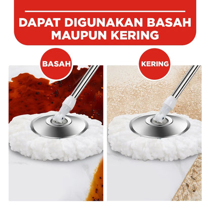 Hoptech - ALAT PEL LANTAI MOP DENGAN ROL PRAKTIS KAIN PEL PUTAR SPIN MOP 6L BUCKET ULTRA MOP