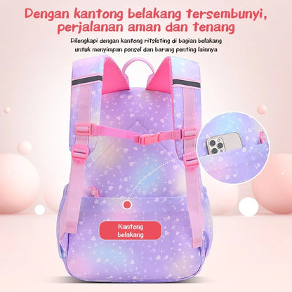 [READY] HOPTECH Girls' School Bags Elementary &amp; Middle School Children's School Bags Large Capacity Waterproof Backpacks Children's Gifts