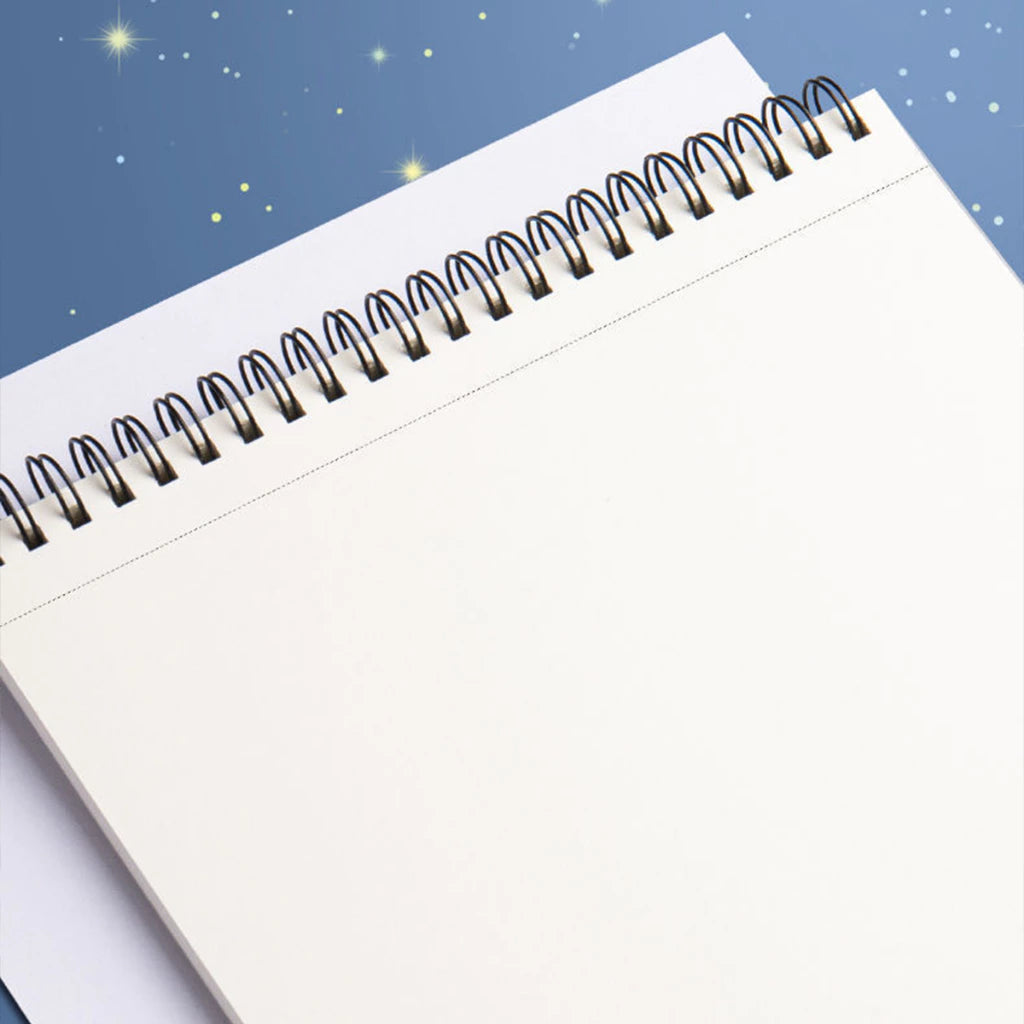 HOPTECH Children's Sketchbook A4 Drawing Book Astronaut Spiral Bound Thick Paper 30 Sheets