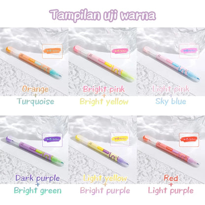 [READY] Hoptech Stabilo Pastel 1 Set 6 PCS 12 Colors Double-Sided Highlighter