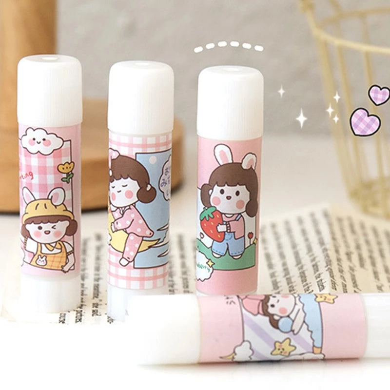 HOPTECH Glue Stick Solid Paper Adhesive Glue Stick Twist Glue Stick School Office Cute Motif