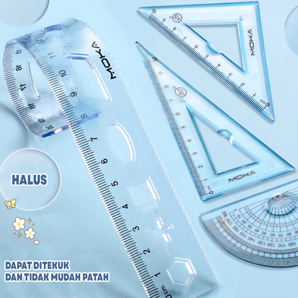 [READY] HOPTECH Cute Ruler 1 Set of 4 Premium Rulers Can Be Bend Without Breaking