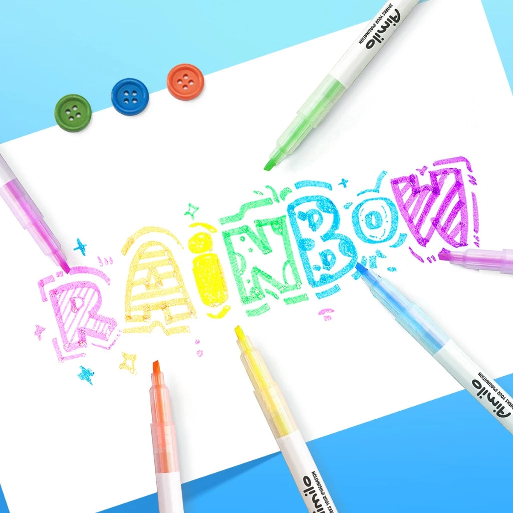 HOPTECH Stabilo Pastel 1 Set Highlighter 2 Sided 6 PCS