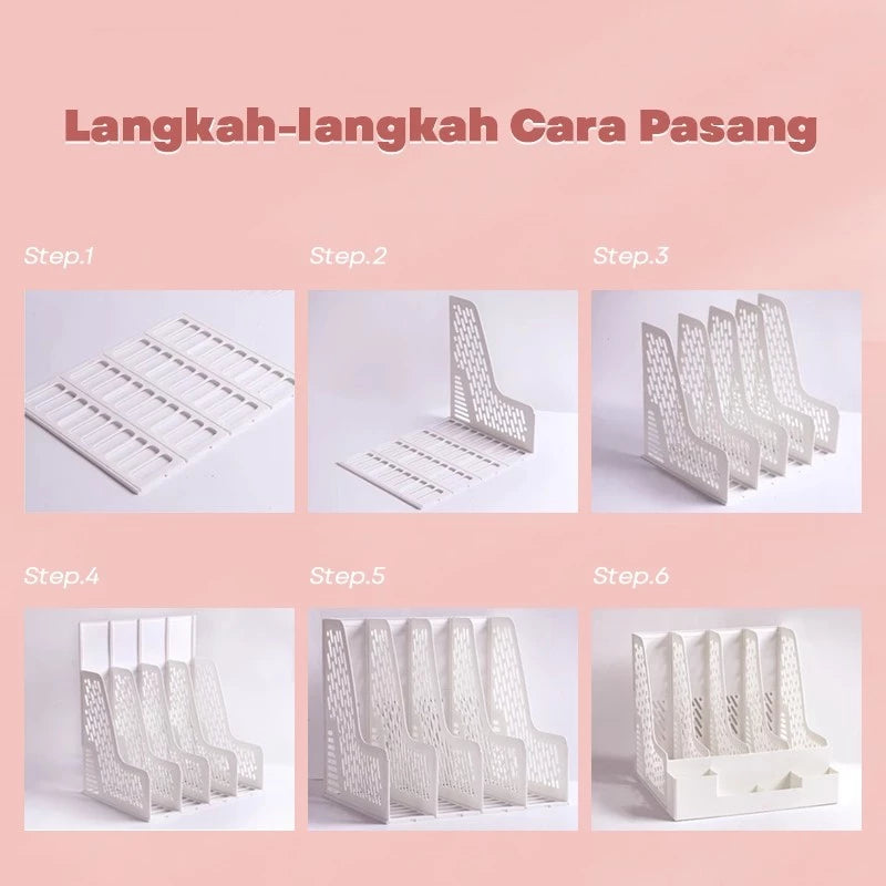 File Organizer Bookshelf with Pen Holder File Box Bookshelf Office File Storage