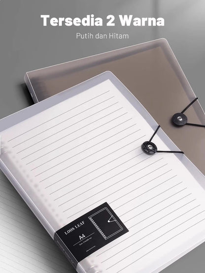 HOPTECH Binder A5/B5 Transparent Aesthetic Binder Book Black and White Korean Aesthetic Notebook