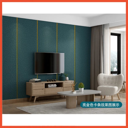 contoh pemasangan wallpaper list gold