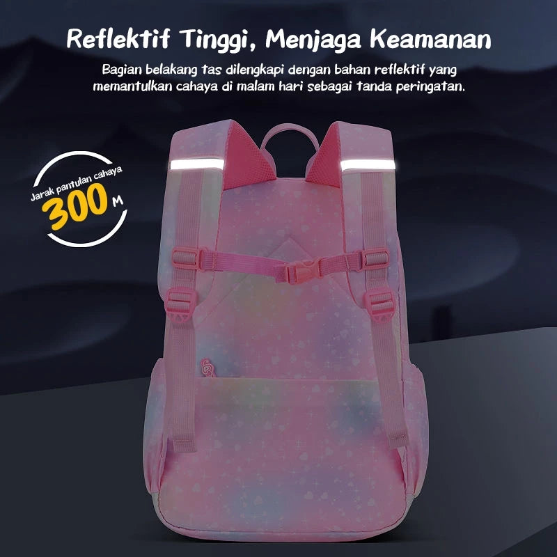 [READY] HOPTECH Girls' School Bags Elementary &amp; Middle School Children's School Bags Large Capacity Waterproof Backpacks Children's Gifts