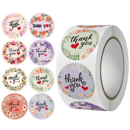 HOPTECH-Thank You Sticker 500 pcs/Color Self Adhesive Seal Label Roll Sticker thank you Large