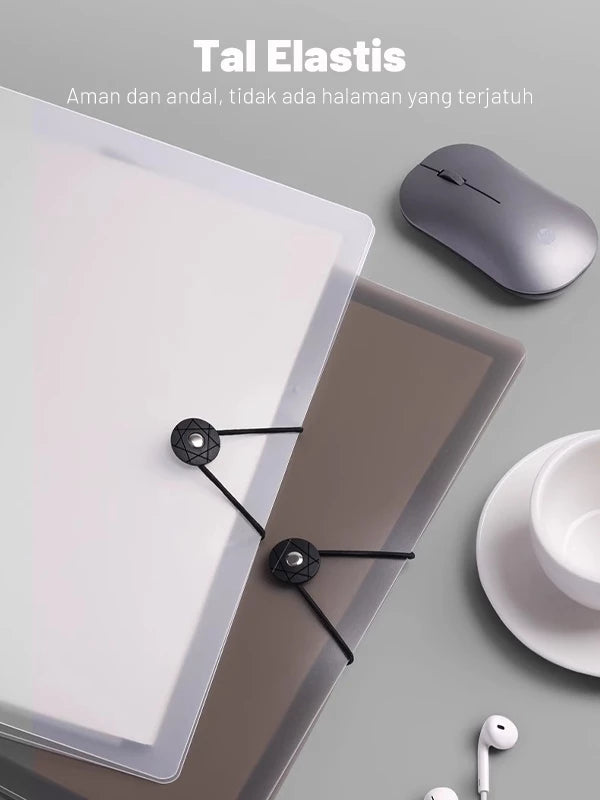 HOPTECH Binder A5/B5 Transparent Aesthetic Binder Book Black and White Korean Aesthetic Notebook