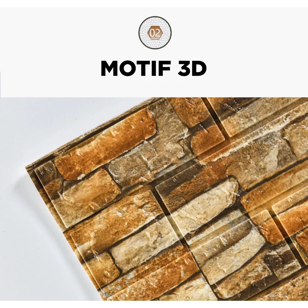 Hoptech - Wallpaper Dinding 3D bata / wallpaper 3D Foam 77x70cm teban 4.5mm High Quality
