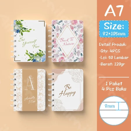 Mini Notebook 1 Pack 4 Pcs Small Scrapbook Note Book Small Note Book 50 Sheets