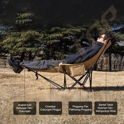 [READY] HOPTECH Folding Beach Chair Footrest Outdoor Portable Relaxing Chair for Picnic &amp; Camping