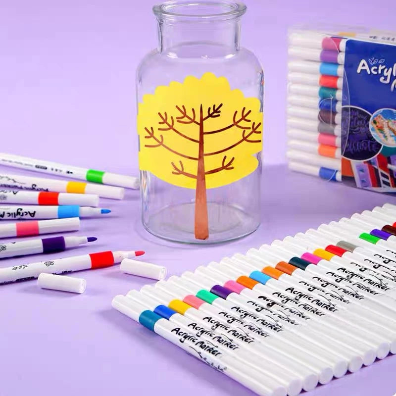 [READY] Hoptech Acrylic Markers Colorful Markers 1 Set DIY Painting Acrylic Markers 48/60/80 Colors