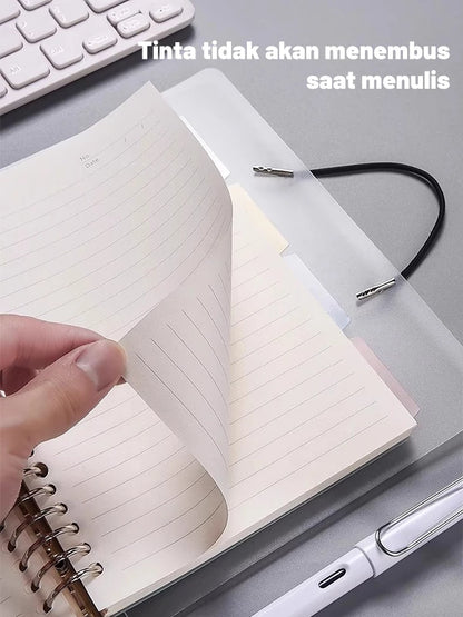 HOPTECH Binder A5/B5 Transparent Aesthetic Binder Book Black and White Korean Aesthetic Notebook