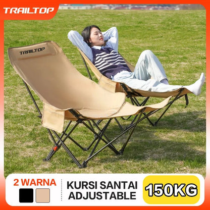 [READY] HOPTECH Folding Beach Chair Footrest Outdoor Portable Relaxing Chair for Picnic &amp; Camping