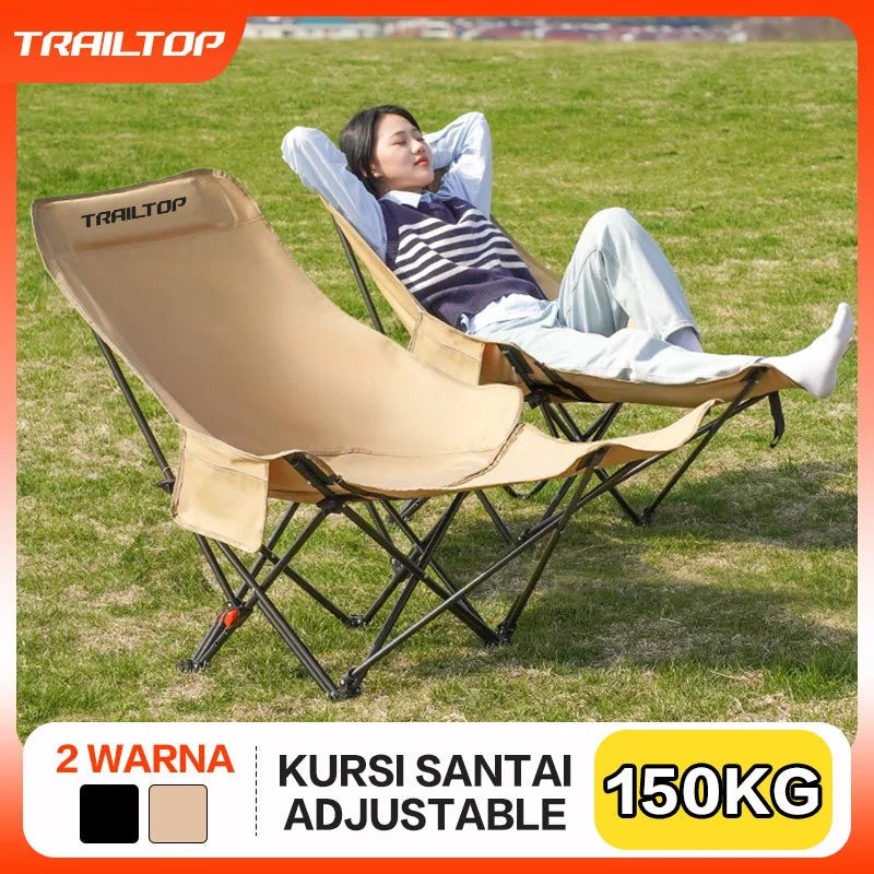 [READY] HOPTECH Folding Beach Chair Footrest Outdoor Portable Relaxing Chair for Picnic &amp; Camping