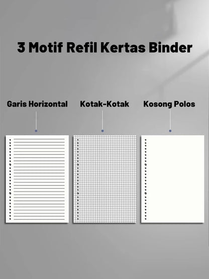 HOPTECH Binder A5/B5 Transparent Aesthetic Binder Book Black and White Korean Aesthetic Notebook