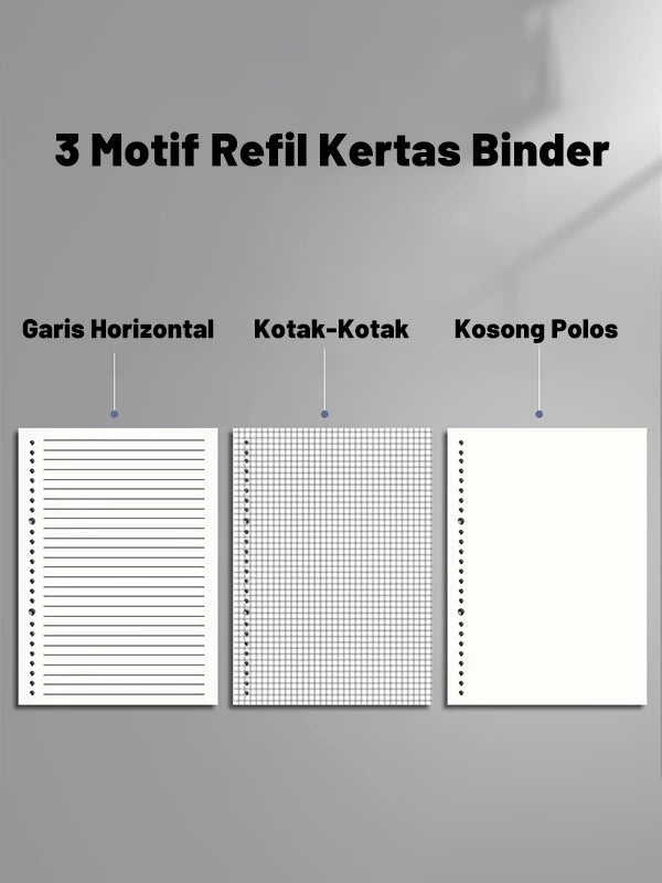 HOPTECH Binder A5/B5 Transparent Aesthetic Binder Book Black and White Korean Aesthetic Notebook