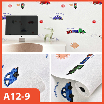 Linen Wallpaper Roll size 280 x 50 CM Decorative Aluminum Wall Sticker 