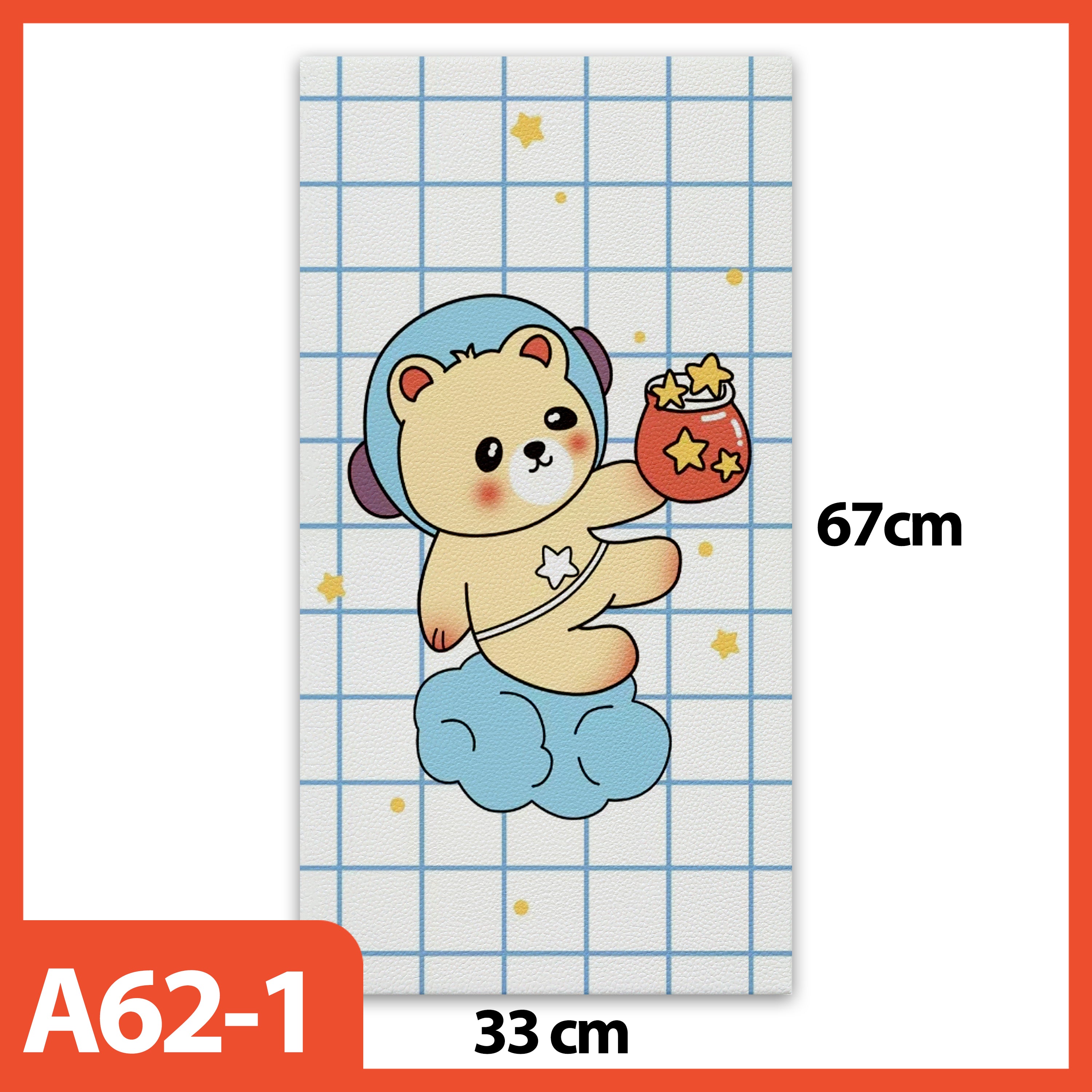 Hoptech - Wallpaper Foam Headboard Bed Wallfoam Empuk Kedap Suara Tahan Air | Karakter Anak