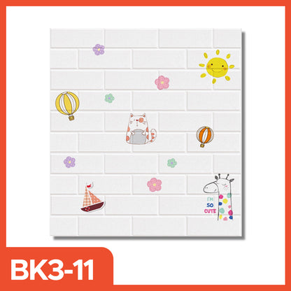 Wallpaper 3D Foam motif Anak 70x77 CM 3D Timbul Dekorasi Dinding Self Adhevice kertas stiker