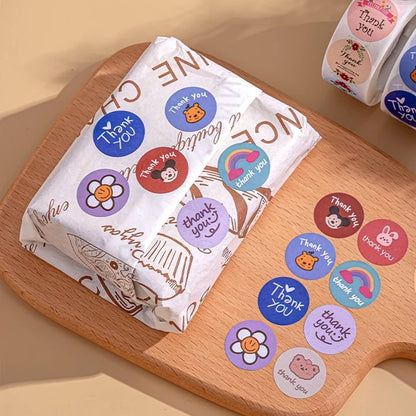 HOPTECH-Thank You Sticker 500 pcs/Color Self Adhesive Seal Label Roll Sticker thank you Large