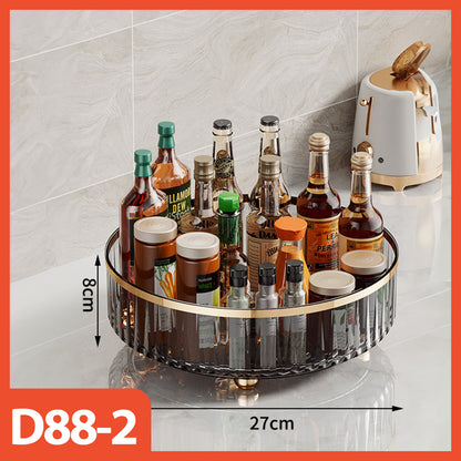 Hoptech - Rak Buah / Snack Putar / Rak Bumbu Putar Transparan / Kitchen Rack Organizer/Rak Serbaguna
