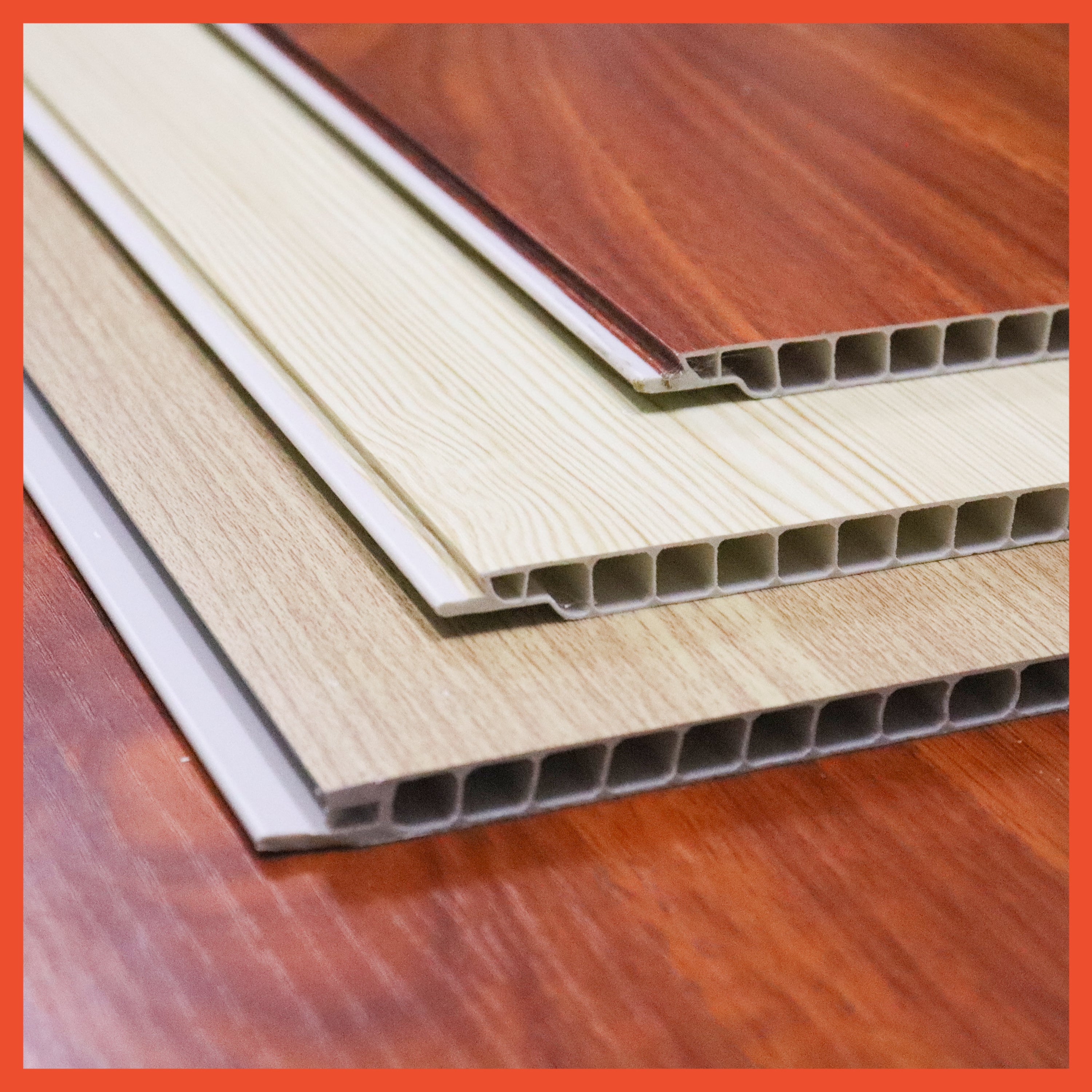 HOPTECH - Wallboard PVC Panjang 2.90 Meter Lebar 40 Cm Tebal 8.5 Mm Wall Panel WPC Dekorasi Dinding Premium