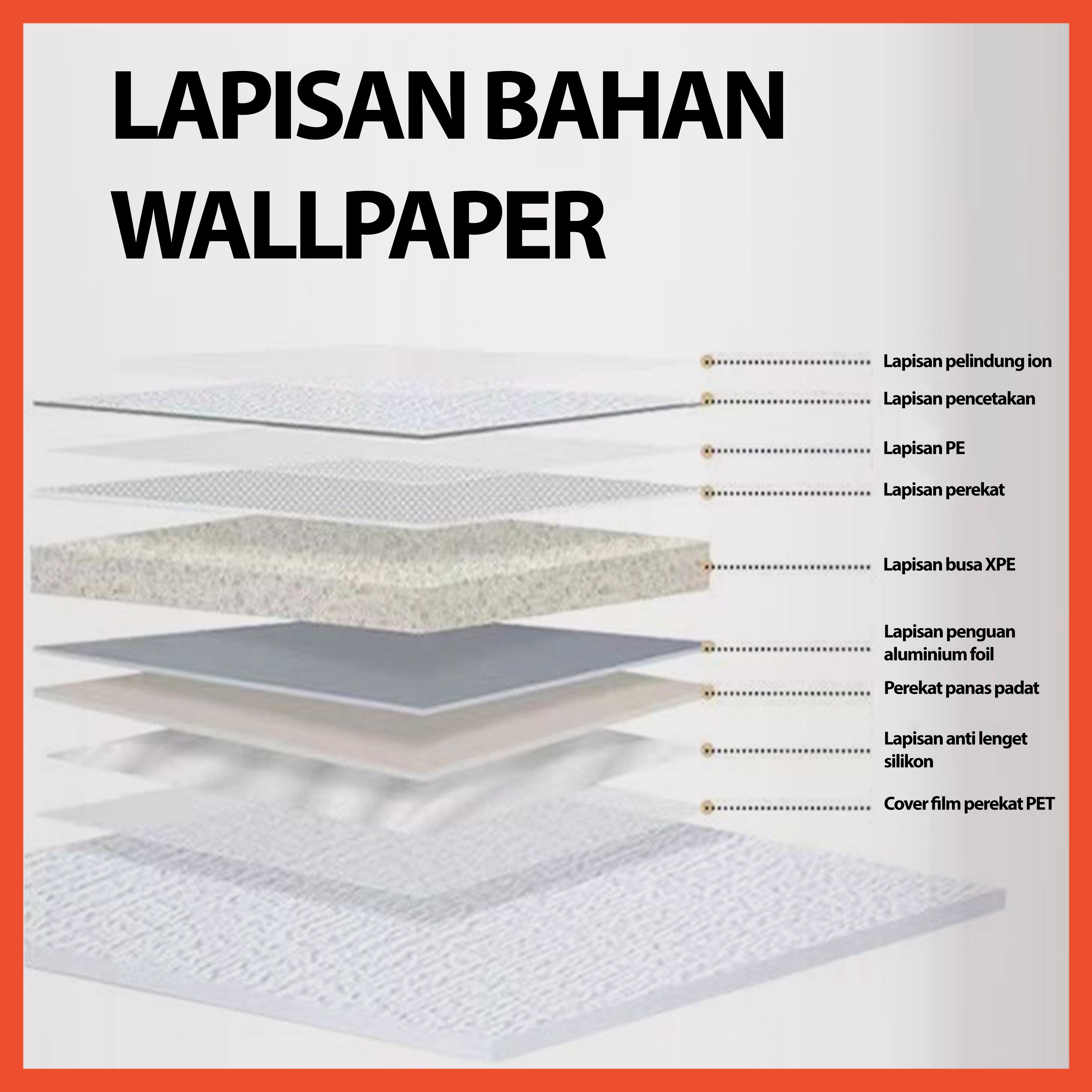 HOPTECH - Wallpaper Sticker Dinding 3D Premium Wood Vinyl Marble XPE Foam , Tebal, Tahan Benturan, Anti Air & Lembab, Dekorasi Ruang Tamu 2.8m