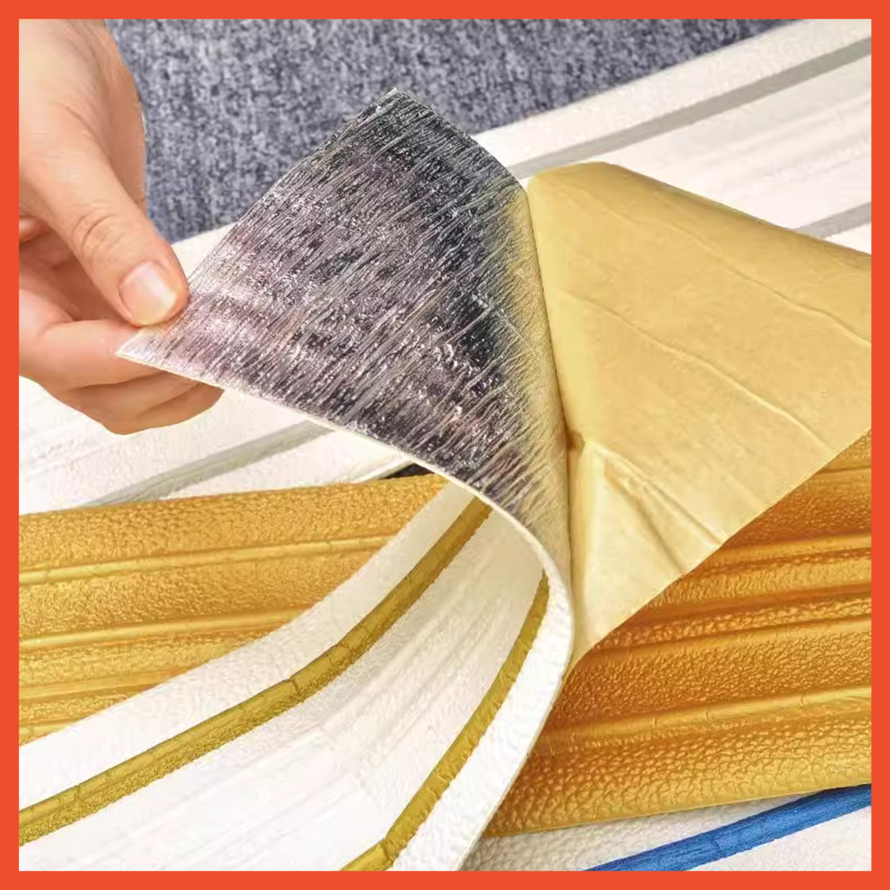 sTICKER DINDING LIST 3D | LIST FOAM DINDING  TEBAL 0,5CM WALLPAPER LIST FOAM DENGAN UKURAN 14 X 230 CM