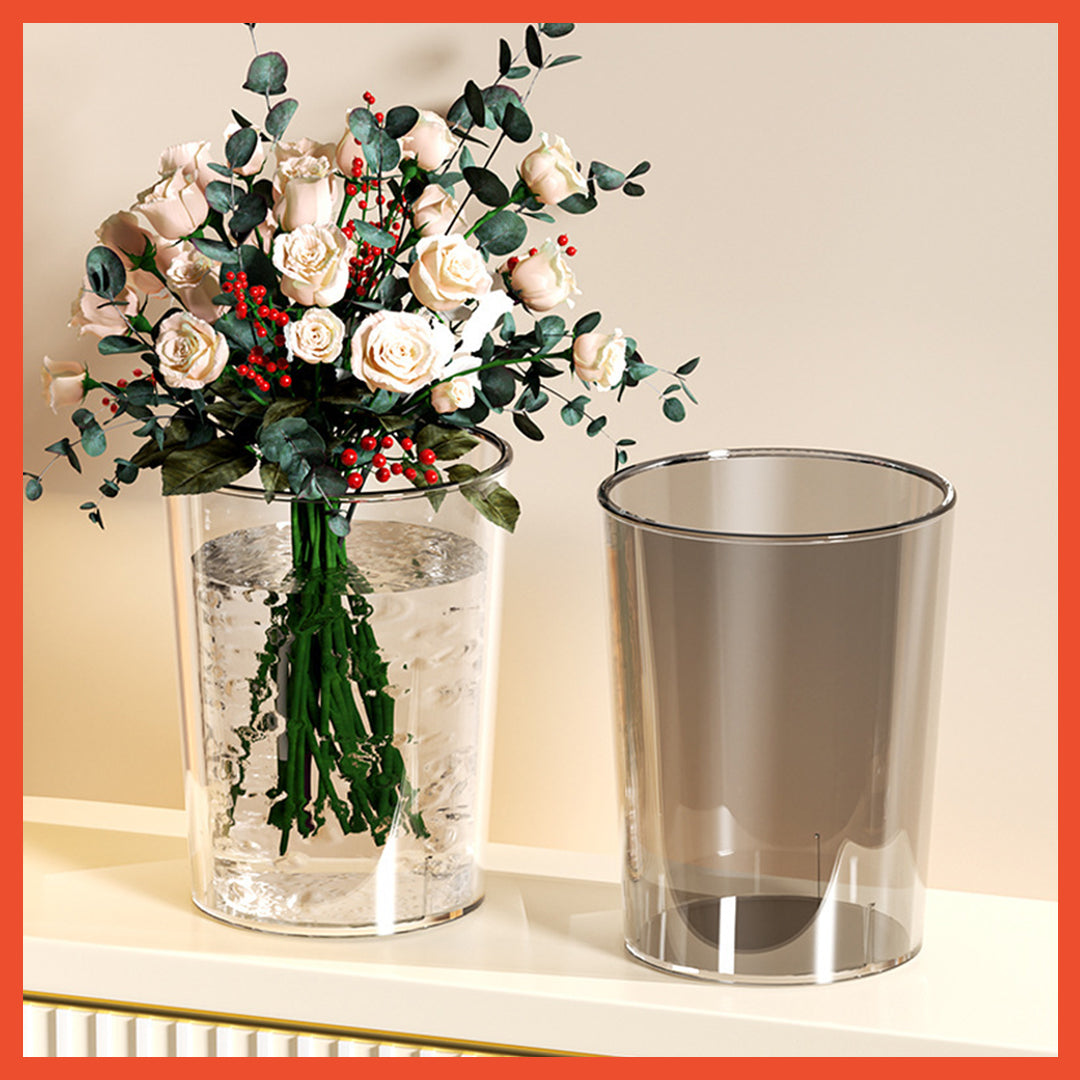Hoptech - Tempat Sampah Transparan 12L Aesthetic, untuk Meja, Kantor, Kamar Mandi & Dapur
