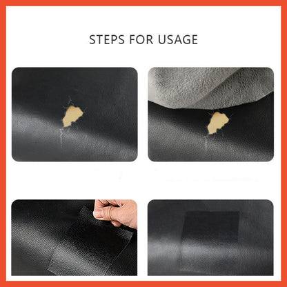 HOPTECH - Stiker Perbaikan Kulit Yang Rusak Untuk Sofa Jok Berlubang / Sudah Ada Lem / DIY Sticker Perbaikan Kulit Sofa Tas Jok Yang Berlubang Dan Rusak