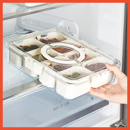 Hoptech - Food Container 4/8 Grid Snack Storage Box Airtight Refrigerator Container