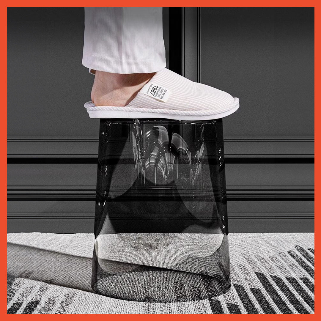 Hoptech - Tempat Sampah Transparan 12L Aesthetic, untuk Meja, Kantor, Kamar Mandi & Dapur
