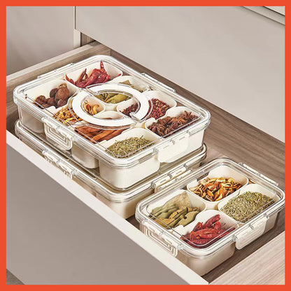 Hoptech - Food Container 4/8 Grid Snack Storage Box Airtight Refrigerator Container