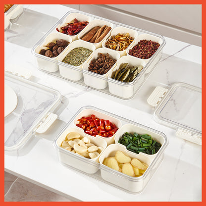 Hoptech - Food Container 4/8 Grid Snack Storage Box Airtight Refrigerator Container