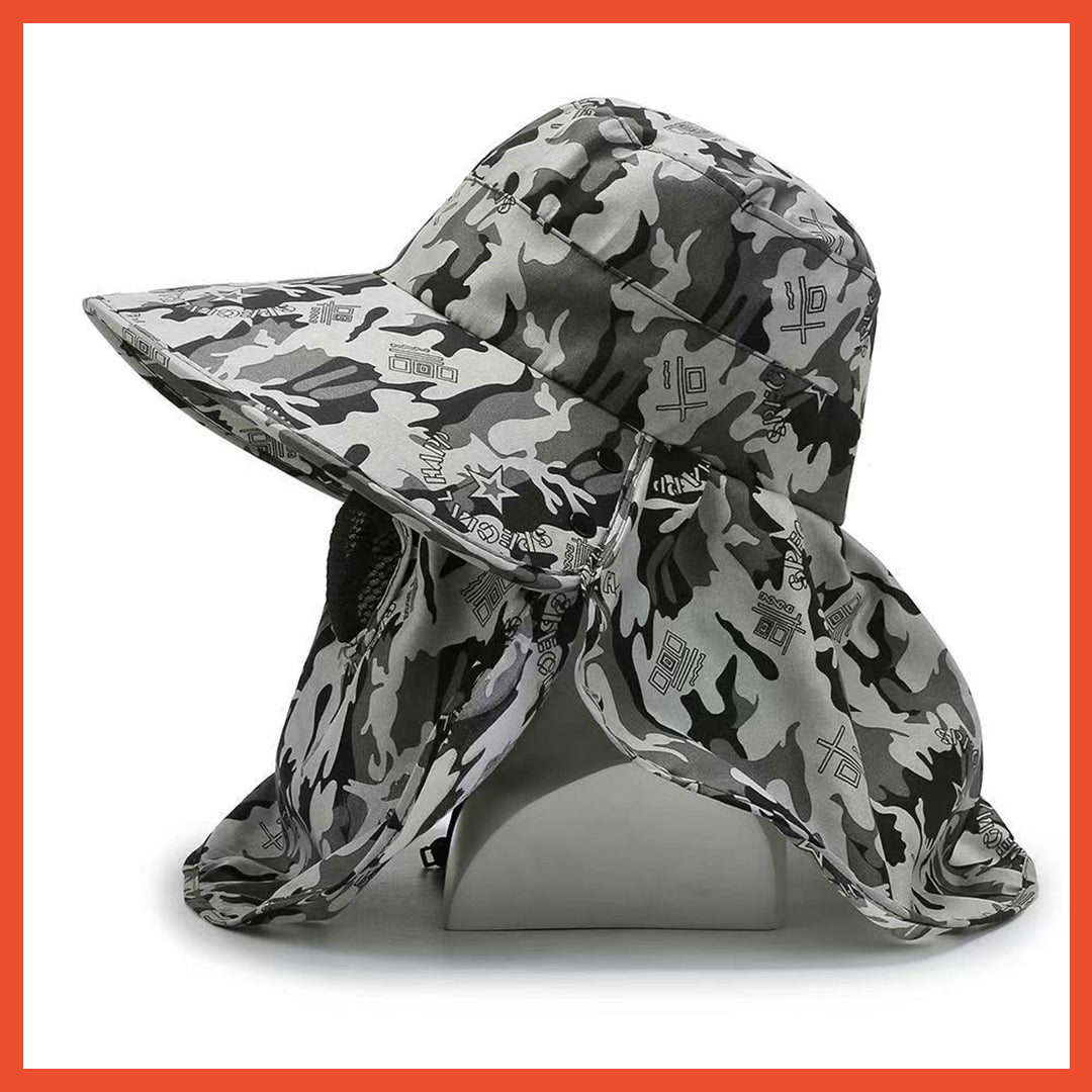 Hoptech Topi Gunung Topi Visor Lipat Pinggiran Lebar Anti UV Topi Mancing Bernapas